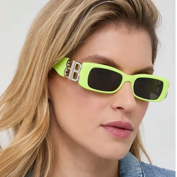 NEW BALENCIAGA BB0096S 008 SQUARE YELLOW UNISEX SUNGLASSES BALENCIAGA - Picture 2 of 15